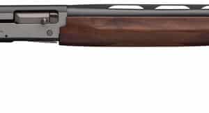 Browning shotgun with wooden stock and black barrel.