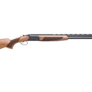 Double barrel shotgun on white background.