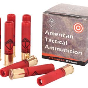 .410 gauge American Tactical ammunition box and shells.