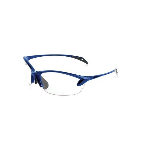 Blue athletic sunglasses with clear lenses