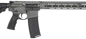 Semi-automatic rifle with tactical accessories.