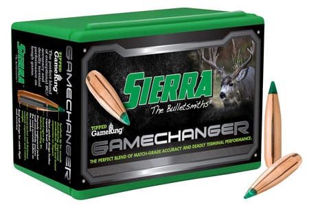 Sierra GameChanger bullets with green tips and deer.