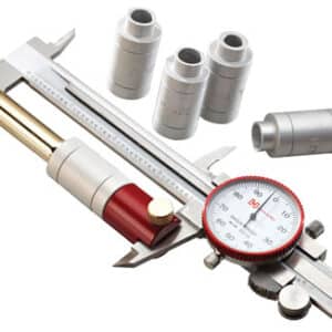Dial caliper with gauge blocks for measurement precision