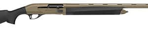 Semi-automatic shotgun with black and tan design.