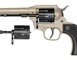 Revolver with extra cylinder attached.