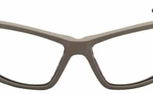 Gray safety glasses with thick frames.