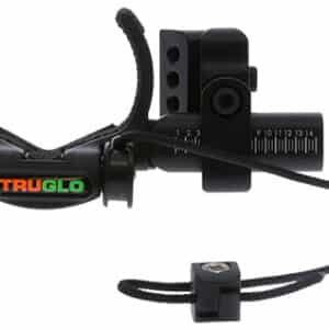 TruGlo archery arrow rest with adjustment scale.