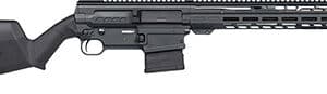 Black tactical rifle with adjustable stock