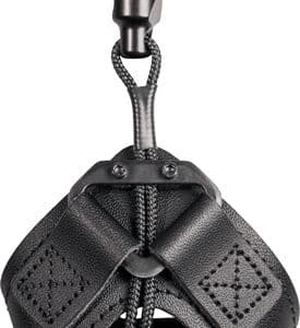 Black archery release aid with wrist strap