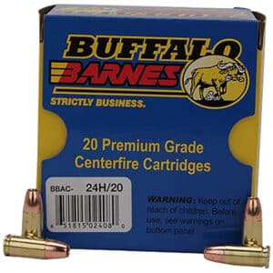 Buffalo Barnes 20 centerfire cartridges packaging