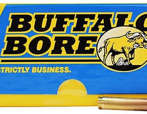 Buffalo Bore ammunition box with bullets.