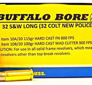 Buffalo Bore .32 S&W Long ammunition box.