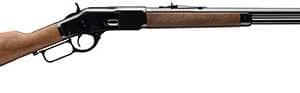 Lever action rifle with wooden stock