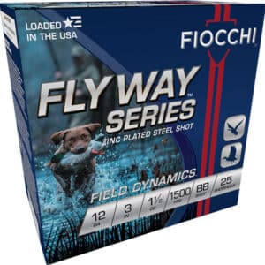Fiocchi Flyway series shotgun shells packaging.