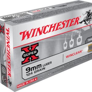 Winchester 9mm Luger ammunition box, 124 grain.