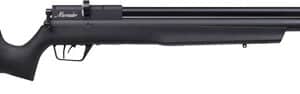Black air rifle, side view.