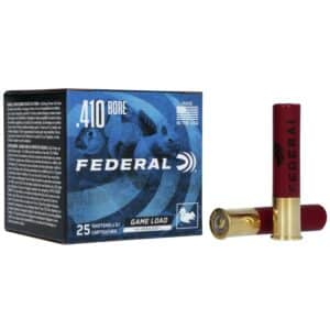 Federal .410 bore ammunition box and shells