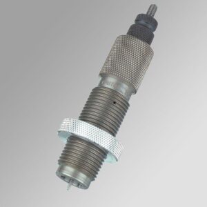 Metal reloading die with textured grip.