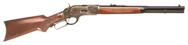Lever-action rifle with wooden stock