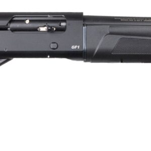 Black rifle with synthetic stock