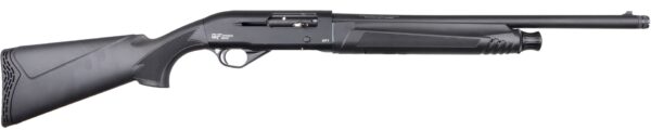 Black rifle with synthetic stock