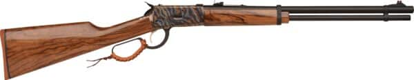 Lever action rifle with wooden stock