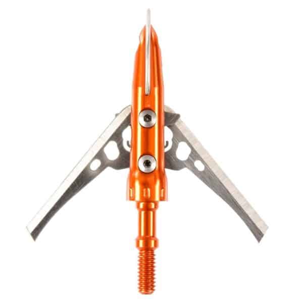 Mechanical broadhead with orange tip and blades