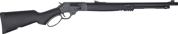Black lever-action rifle side view