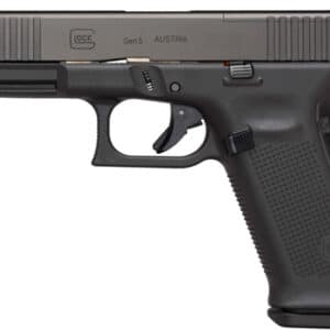 Black Glock handgun side view
