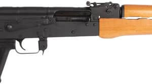 AK-47 assault rifle with wood finish