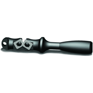 Woodturning tool with replaceable carbide inserts handle.