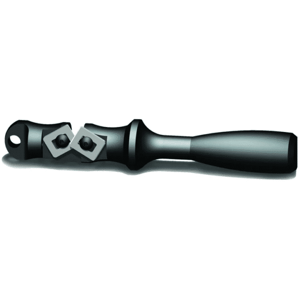 Woodturning tool with replaceable carbide inserts handle.