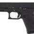 Black handgun side view on white background