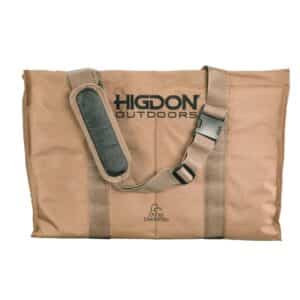 Tan Higdon Outdoors bag with strap.