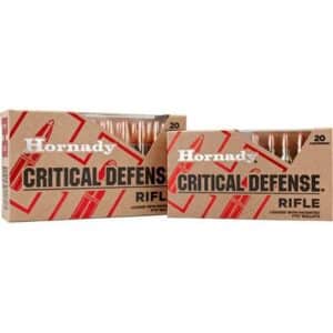Hornady Critical Defense rifle ammunition boxes