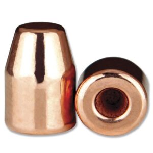 Copper metal bullet hollow point close-up