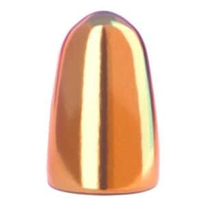 Orange bullet-shaped object with glossy surface
