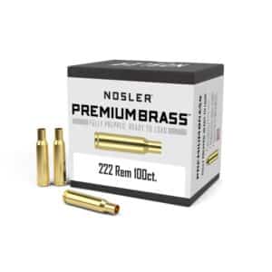 Nosler 222 Rem 100ct brass cartridges package