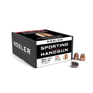 Nosler sporting handgun bullets box, 10mm 135 Gr. JHP