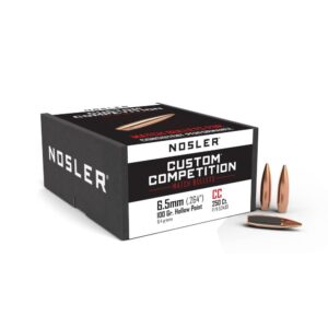 Nosler custom competition bullets box and bullets