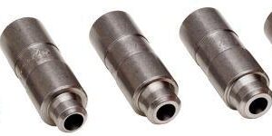 Five metal hydraulic quick couplers in a row.