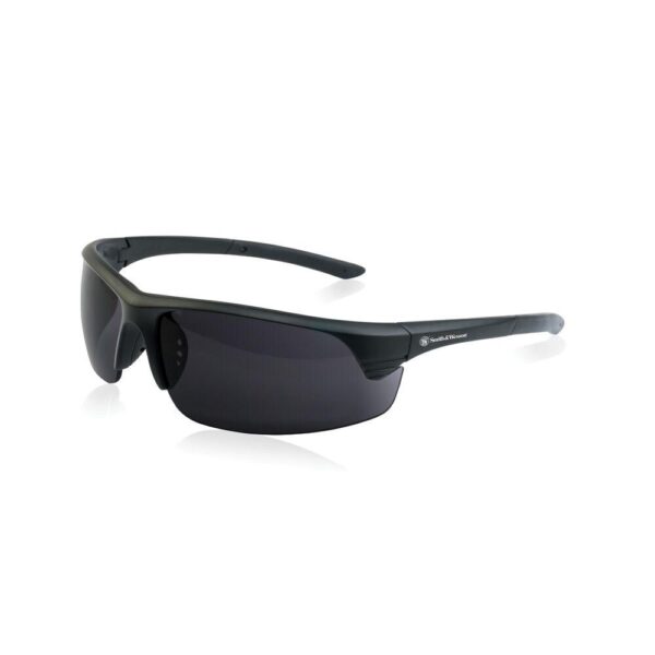 Black outdoor sports sunglasses with dark lenses.