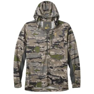 Camouflage waterproof hooded jacket by Browning.