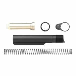 Rifle buffer tube kit with spring and components.