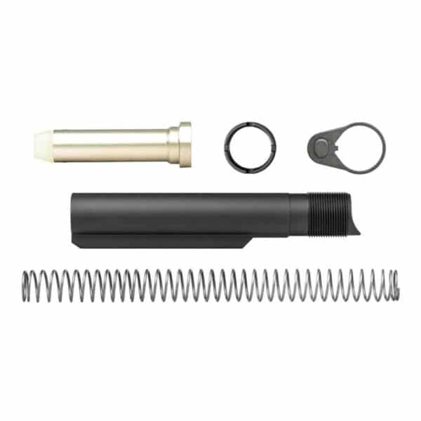 Rifle buffer tube kit with spring and components.