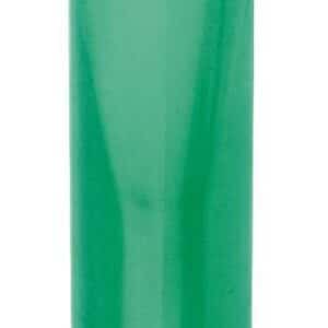 Green glass cylinder on white background