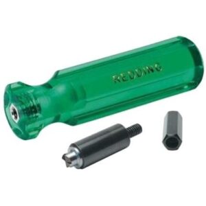 Green screwdriver with interchangeable bits