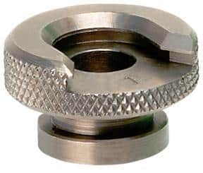 Metal screw adapter for camera equipment.