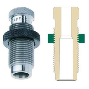 Taper crimp die and cross-section illustration