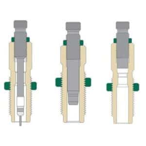 Diagram of three bullet reloading dies